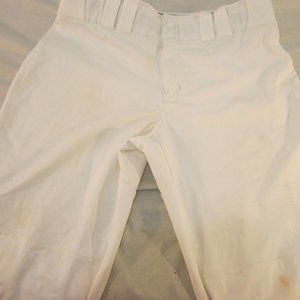 WOMEN's szMEDIUM UNDER ARMOUR WHITE BASEBALL PANTS KD 6168